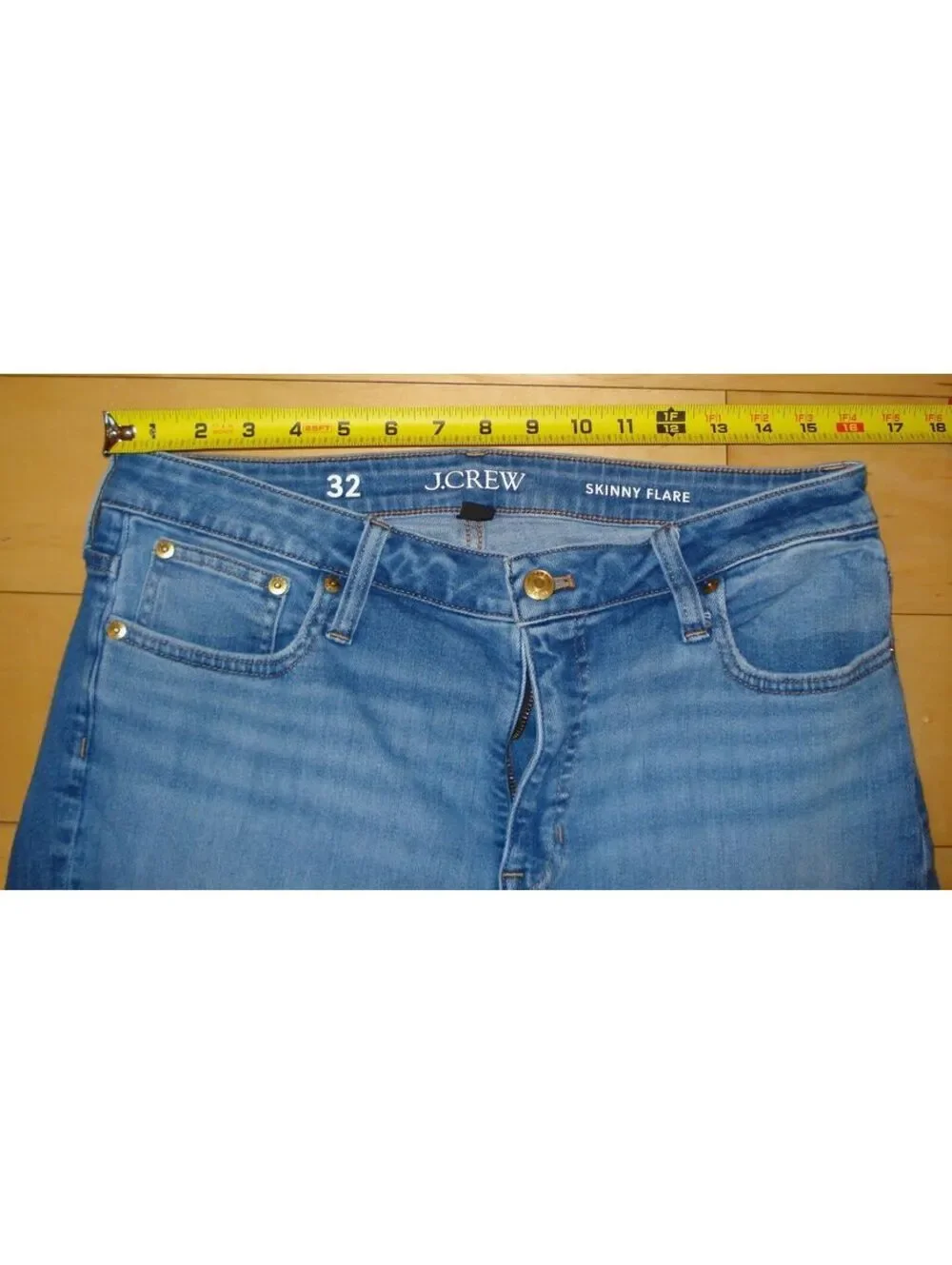 J.Crew 70's style Skinny Flare Slim fit Blue Jeans in Margaret wash Women's 32